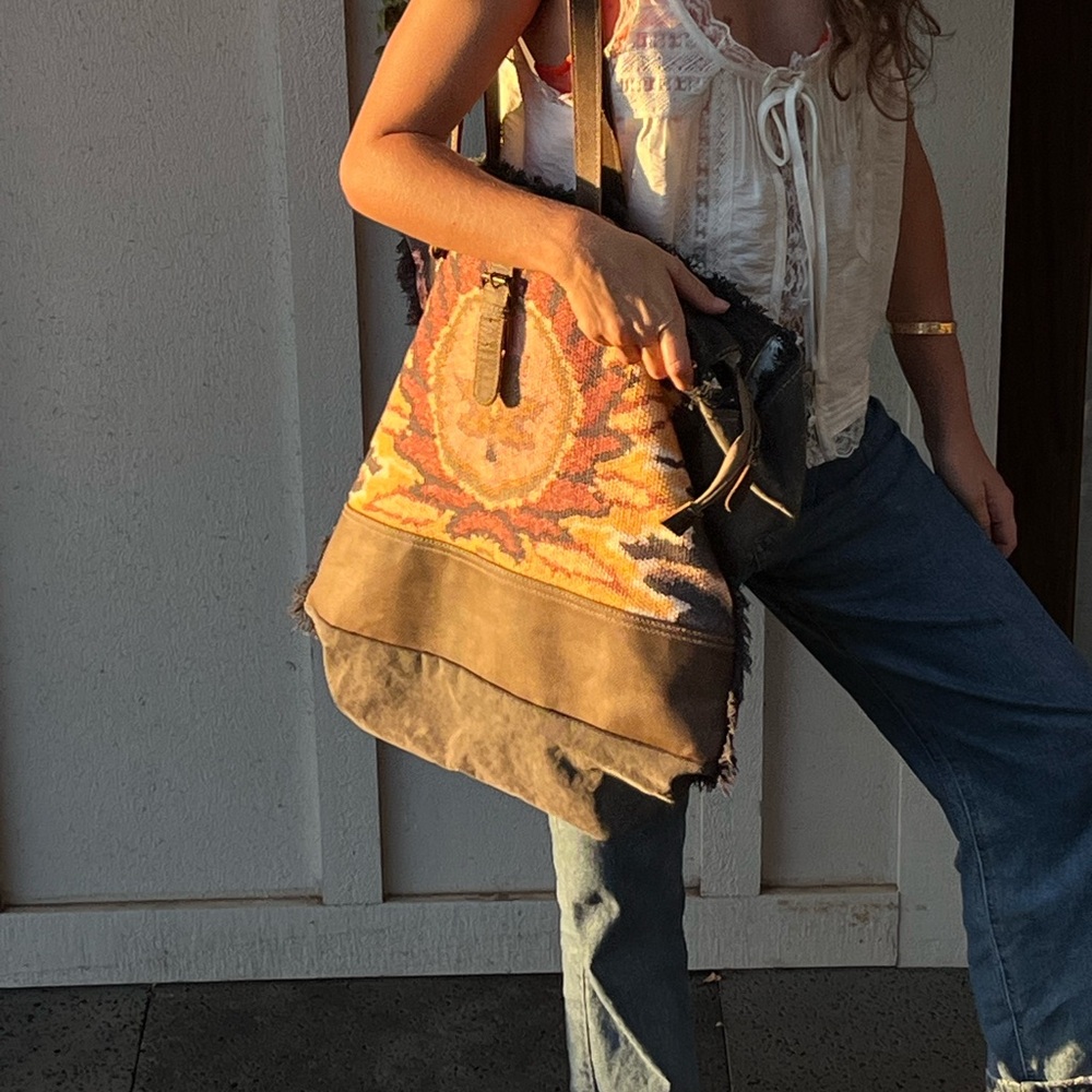 Myra Woven Weekender Tote Bag